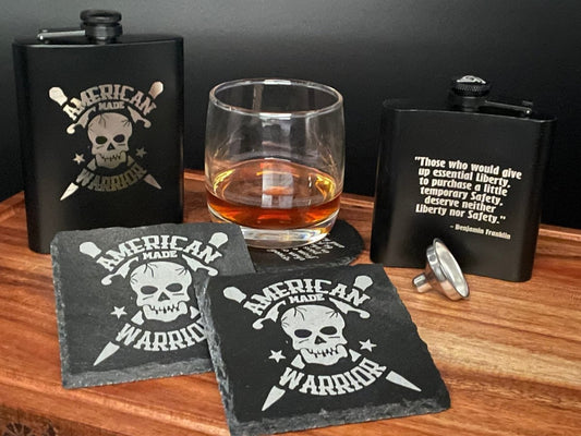 Just Wright Tactical American Made Warrior - Flask and Coaster Set | Just Wright Tactical - 1 - Just Wright Tactical